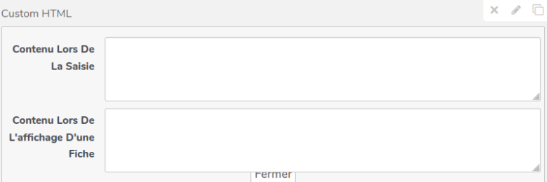 Champ &laquo;&nbsp;Custom HTML&nbsp;&raquo;